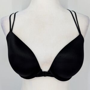 Victoria's Secret Black Plunge Very Sexy Push-Up Bra Front Clasp Racerback 34DD